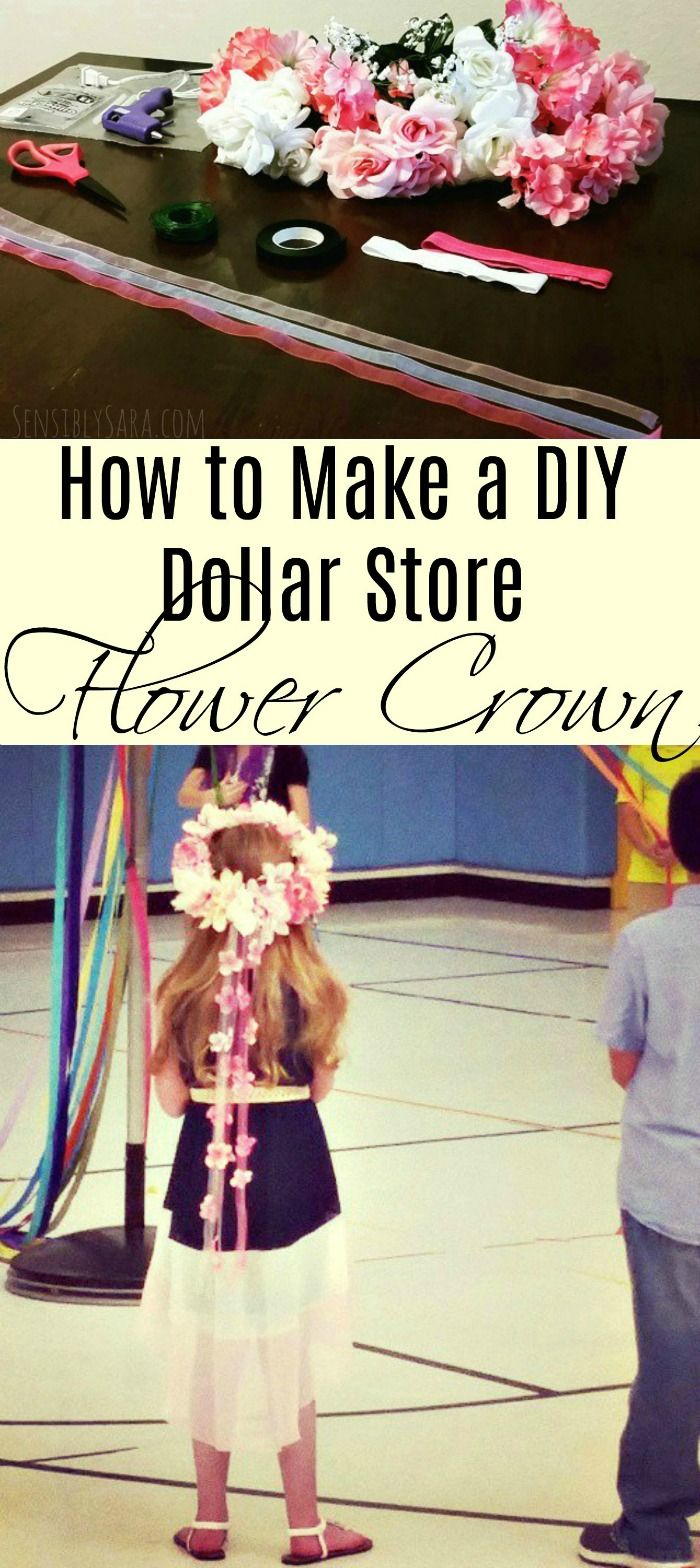 how to make a diy dollar store flower crown for your child's birthday party