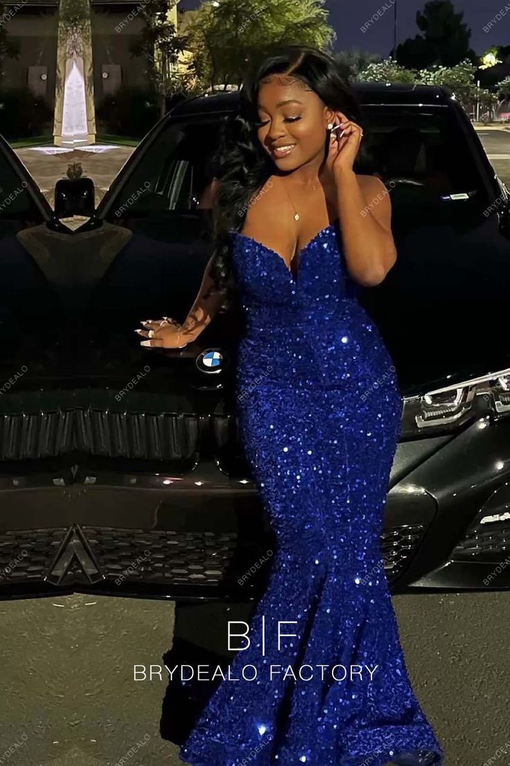 Steal the spotlight in our Royal Blue Stretchy Sequins Strapless Floor Length Mermaid Prom Dress. This sleeveless stunner boasts a plunging pointy neckline and a long skirt, and a chic horsehair hemline. Elevate your style in this captivating blue gown! shown color: blue blue with cups with boning fully lined Blue Sparkly Prom Dresses, 8th Grade Prom Dresses, Black Tie Wedding Guest Dress, Sparkly Prom Dresses, Black Tie Wedding Guests, Gorgeous Prom Dresses, Prom Dance, Strapless Prom Dress, Mermaid Prom Dress