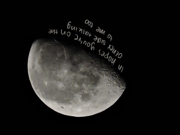 the moon with words written on it