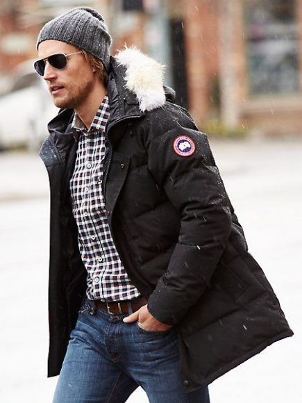 The parka coat has made huge strides in the fashion world as of late. Who says fashion can’t be functional? The parka coat is... Canada Goose Outfit Winter Style, Canada Winter Fashion, Canada Goose Fashion, Men Parka, Canada Goose Mens, Mens Parka, Winter Parka, Winter Jacket Men, Mens Winter Fashion