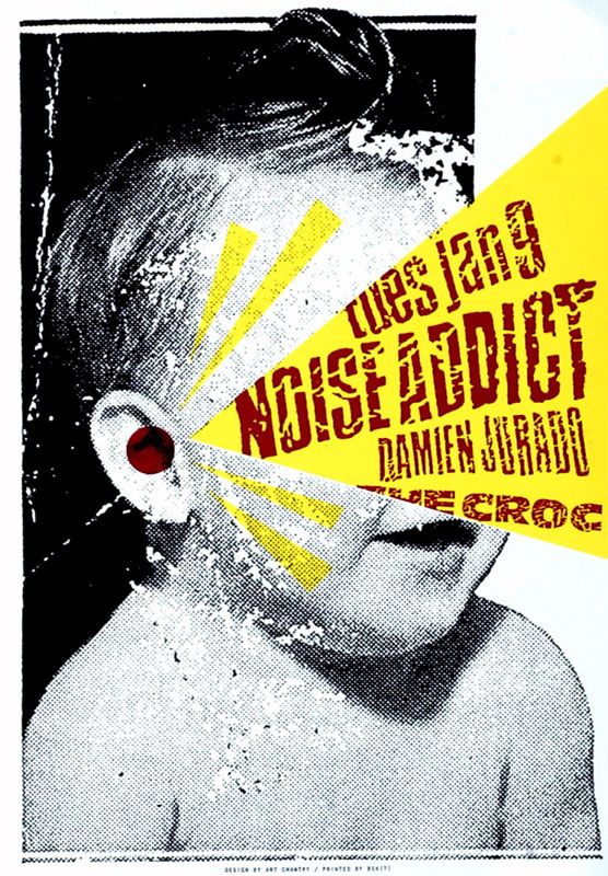 a poster with an image of a child's face and the words, nosaddict