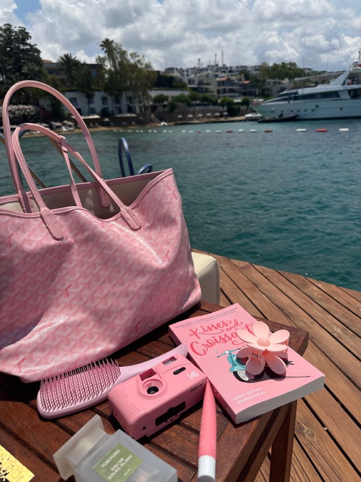 pink holiday summer fridays kisses and croissants goyard Pink Goyard Aesthetic, Pink Aesthetic For Vision Board, Holiday Bags Summer, Pink And Girly Aesthetic, Cute Pink Tote Bag, Pink Summer Vibes, Kisses And Croissants Aesthetic, Summer Girly Aesthetic, Pink Wishlist Ideas