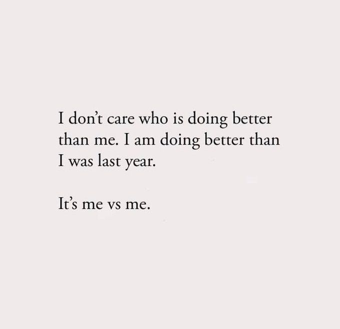 the words are written in black and white on a paper sheet that says, i don't care who is doing better than me