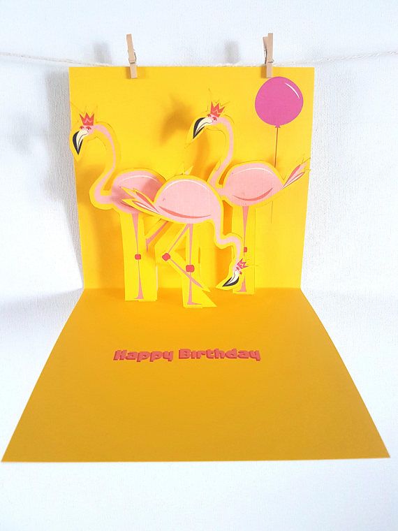 Flamingo Birthday Card Pink Flamingo Card Birthday Cards for - Etsy UK