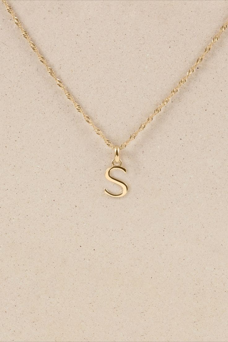 S Pendant Letter Gold, S Necklace Initial, Letter Pendent, Gold Letter Pendants, Letter Necklace Initials, Dove Cameron Style, Gold Initial Pendant, Initial S, Ford Sierra