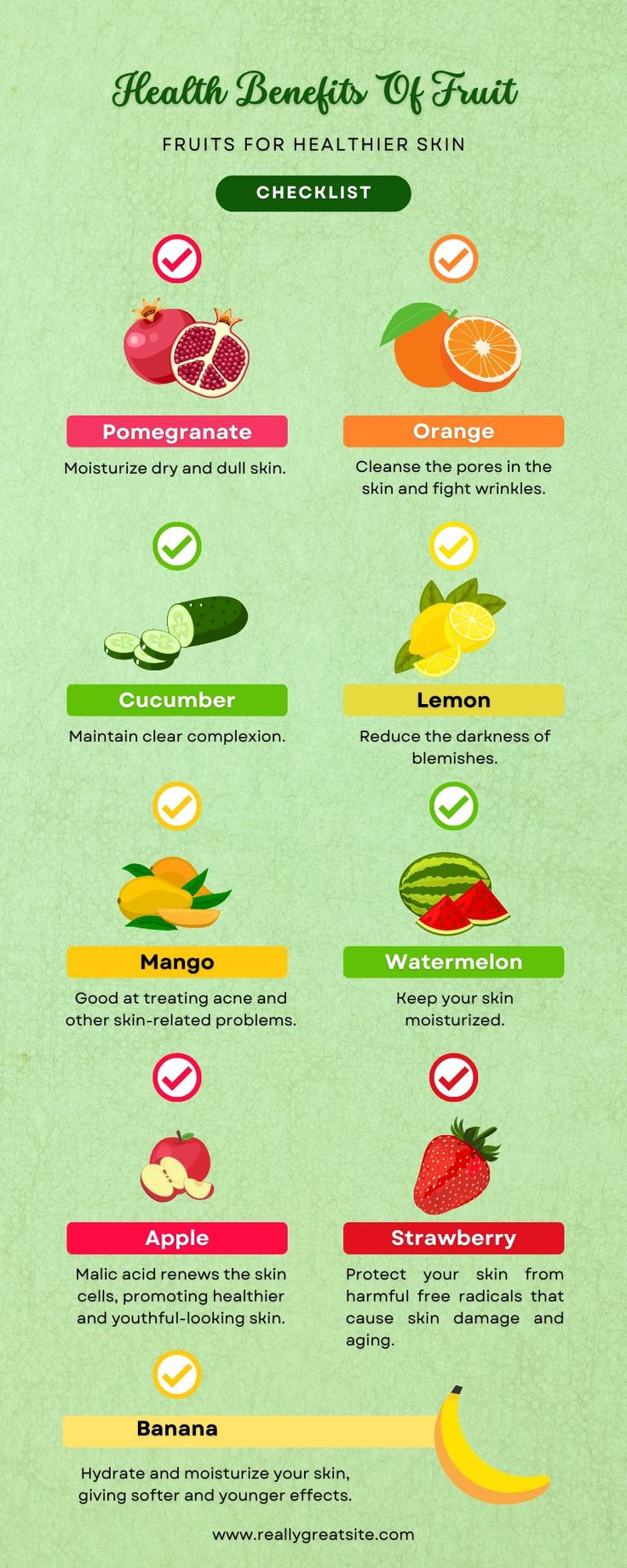 the health benefits of fruits and vegetables infographicly displayed on a green background with text