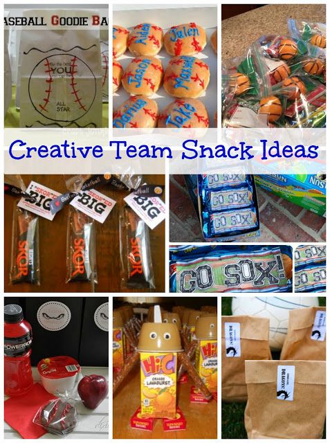 the collage shows many different items that have been used to create team snack ideas