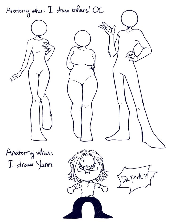 some drawings of people with different body shapes