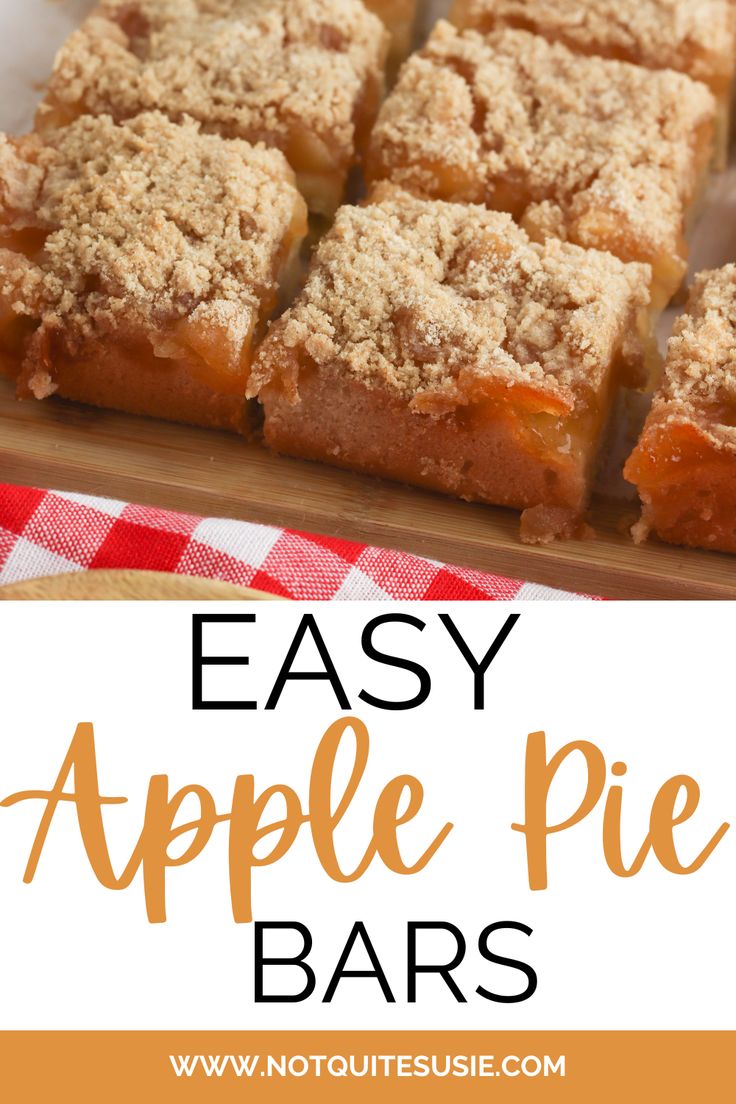 easy apple pie bars with text overlay