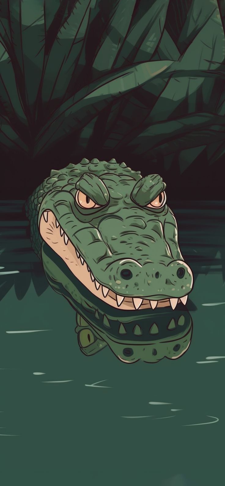 an alligator is floating in the water with its mouth open and it's eyes closed