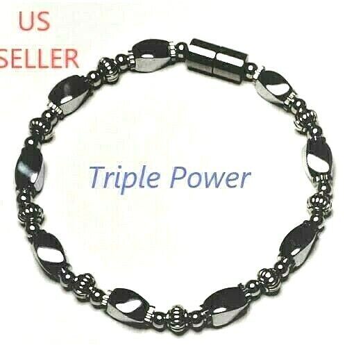 **TRIPLE POWER Hematite Beaded Jewelry** **Triple power beads are the very strongest magnetic beads. Of the three graduating strengths of magnetic beads available, the anistropic or high power bead is the very strongest magnetic power.  - Made with the strongest and highest quality beads.  - Enforced with a magnetic clasp (5000 gauss) which makes it easy to put on (with one hand) and take off (Just by tilting the clasp with one hand).  - The beads are high polished and soft; very sleek and gentle on your skin.   - Beaded with an anti-rust plastic coated indestructible steel wire.  - Each Bracelet is tested in order to ensure the durability of its setting.  Note: -Please choose the size from the drop down menu (we usually add about quarter of an inch) or let us know if you need any other si Hematite Jewelry, Magnetic Beads, Oc Challenge, Magnetic Jewelry, Hematite Bracelet, Men Jewelry, Hematite Beads, Magnetic Clasp, Fashion Watches