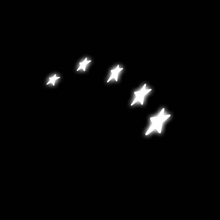 five white stars are flying in the dark