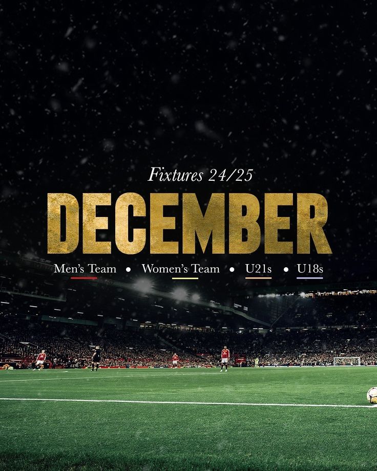 a soccer field with the words december on it