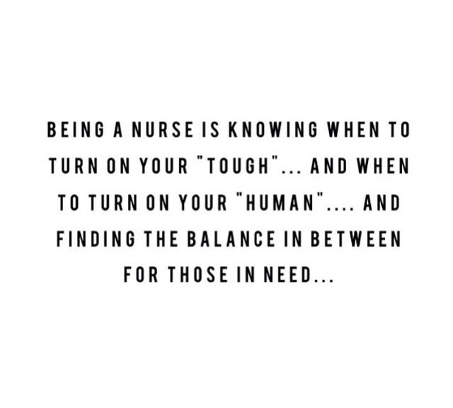 a blue background with the words being a nurse is known when to turn on your touch and when to turn on your human