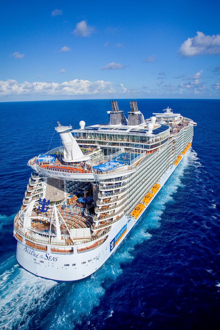 a large cruise ship in the middle of the ocean