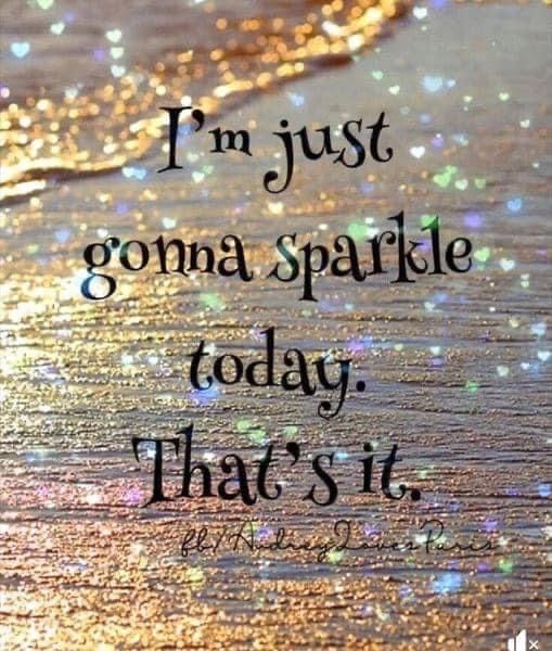 the words i'm just gona sparkle today that's it