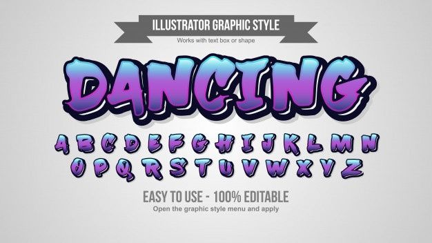 a set of colorful graffiti type font and lowercases with an arrow on top