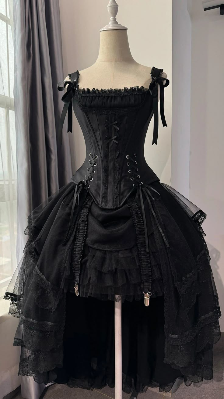 43099564671023|43099564769327|43099564834863|43099564867631 Corset Skirt, Goth Clothes, Black Corset Top, High Low Skirt, Antique Dress, Gothic Victorian, Kawaii Dress, Fairytale Dress, Dress Suit