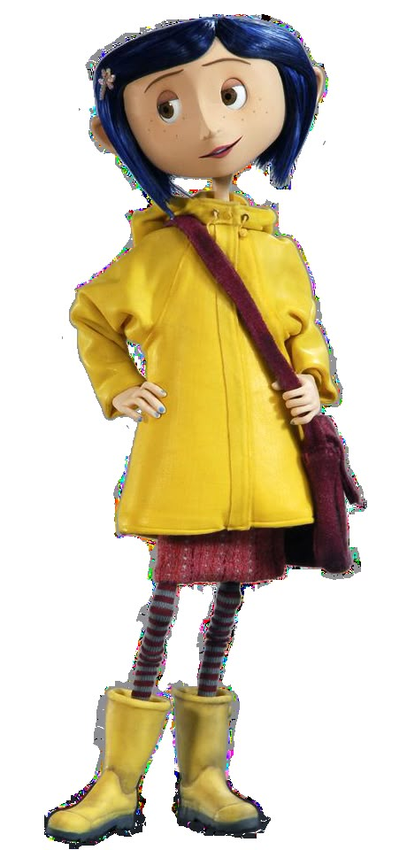 an animated doll wearing yellow raincoat and boots