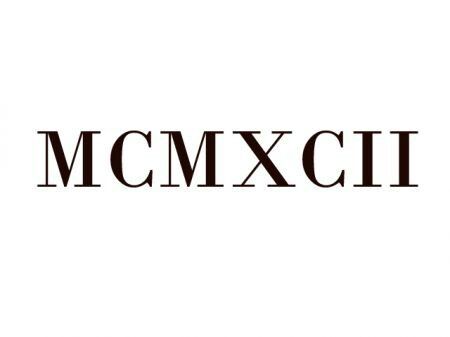 the logo for mcmxcii is shown in black on a white background