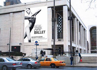 an advertisement on the side of a building for new york ballet