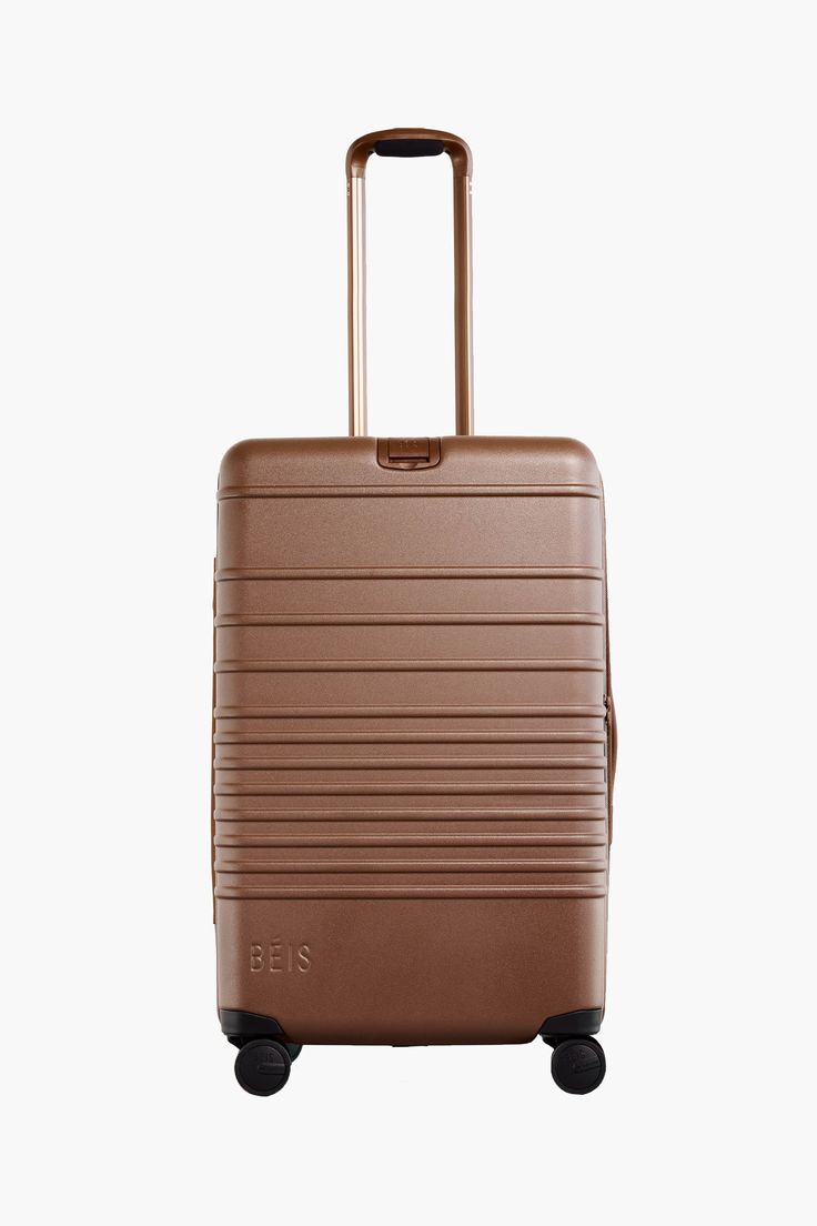 Beis Luggage, Hard Sided Luggage, Sigh Of Relief, Maple Brown, Wishlist 2024, Travel Things, Yellow Gifts, Custom Luggage, Work Accessories