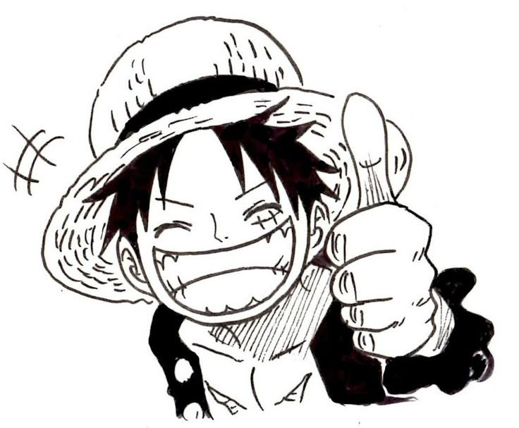 a drawing of a person with a hat on giving the thumbs up sign and smiling