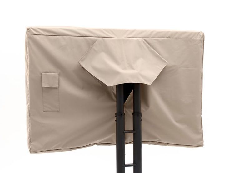 an outdoor table and chair cover on top of a metal stand with a white background