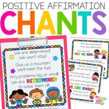 the positive affirmation chart for students to use