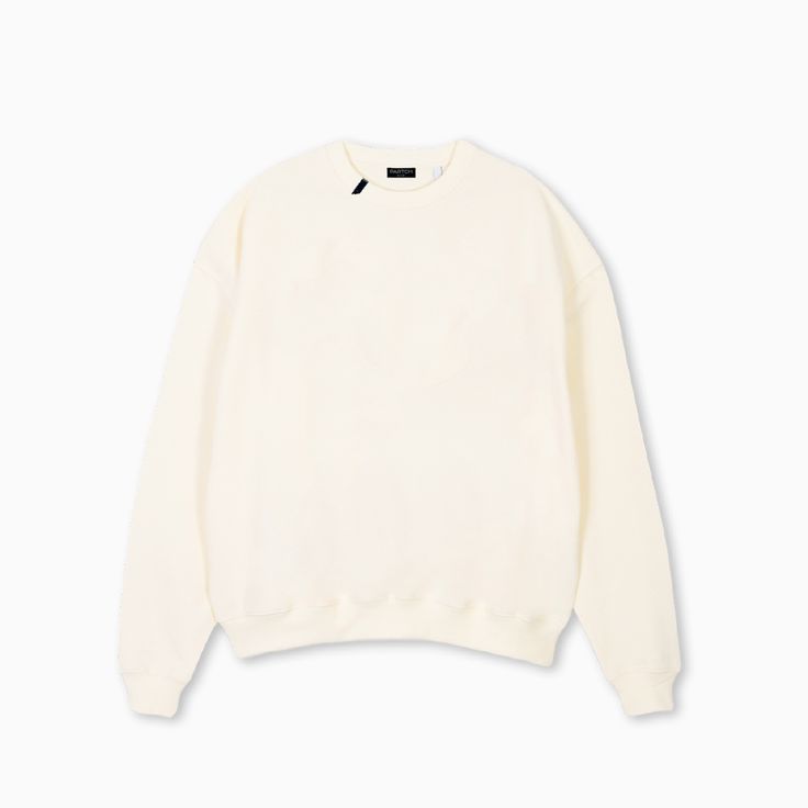 Partch Must Sweatshirt Long Sleeve Organic Cotton Oversized Fit Oversized Cream Sweatshirt, Cream Relaxed Fit Sweater, Cream Knitwear, Cream Sweater Outfit, Cream Crewneck, Sweater Oversized, Sweater Oversize, Sweatshirt Crewneck, Cream Sweater