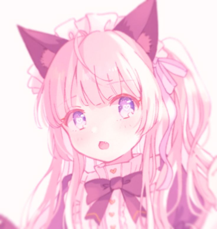 Pink Catgirl Pfp, Guard Character Design, Catgirl Maid, Catgirl Pfp, Space Anime, Cute Emotes, Kawaii Chan, Pink Hair Anime, Pink Anime