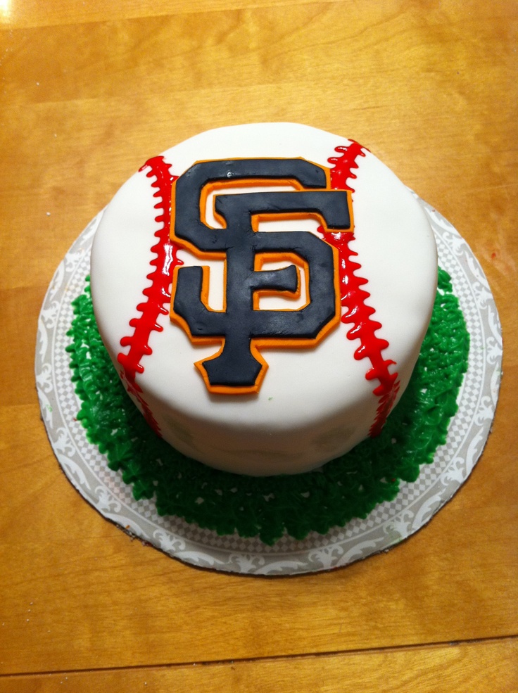 a cake decorated with the san francisco giants logo