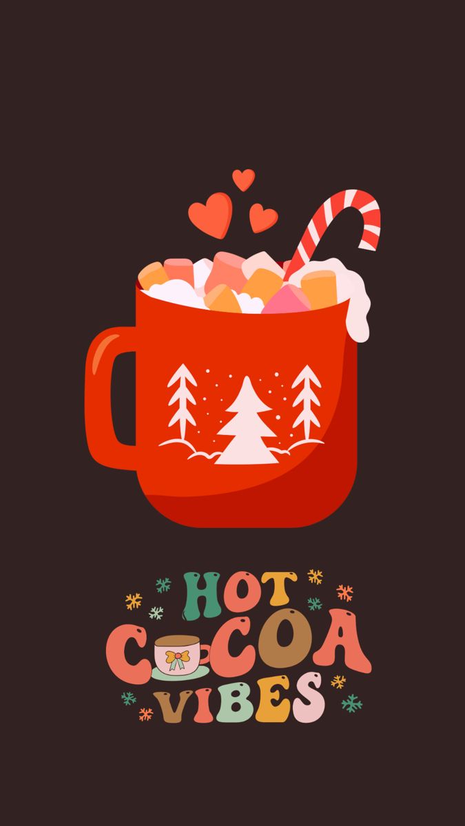 hot cocoa vibes with candy in a red mug