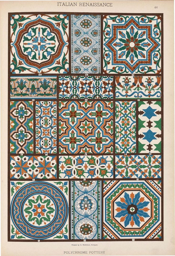 Historic Styles of Ornament Italian Pattern, Tile Designs, Egyptian Art, Niche Design, Antique Prints, History Design, Arabesque, Islamic Art, Pattern Art