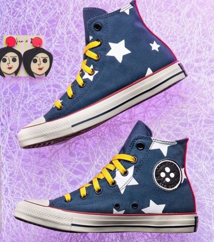 Converse To Buy, Coraline Shoes, Coraline Converse, Other Mother Coraline, Cool Converse, Cute Converse Shoes, Painted Shoes Diy, Cute Converse, Coraline Jones