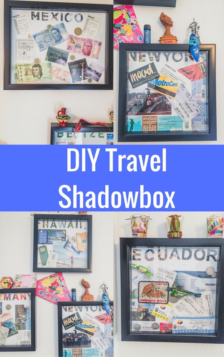 the diy travel shadowbox is an easy and cheap way to display photos