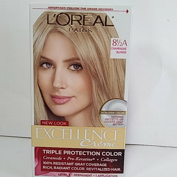 Loreal Paris Permanent Hair Color. 8 1/2 A Champagne Blonde. % Resistant Gray Coverage. Bundle And Save On Shipping. Ch222 8.3 Loreal, Loreal 7.1, Loreal Beige A Nu, 8.11 Loreal, 9.12 Loreal, Loreal Blonde Hair Color Shades, Loreal 7, Loreal Paris Feria, Loreal Casting Creme Gloss