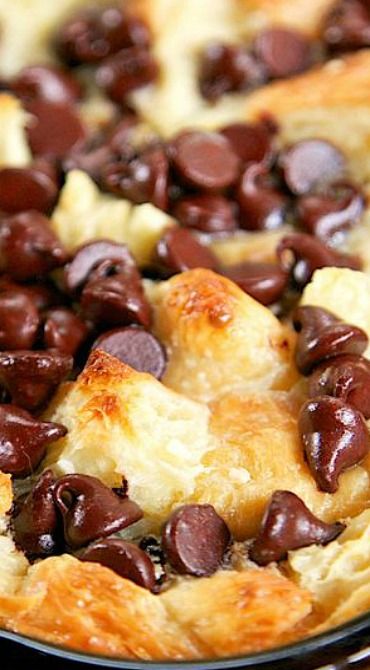 a close up of a plate of food with chocolate chips