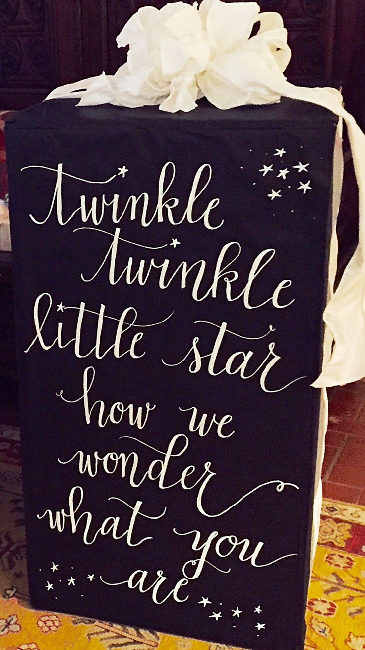 a sign that says twinkle little star how we wonder what you are on the floor