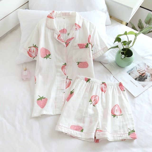 The Cotton Strawberry Original Pajamas Rag Bag, Casual Pajamas, Lounging Outfit, Beachy Stuff, Intimate Space, Short Pajamas, Spring Prints, Cute Pajamas, Print Pajamas