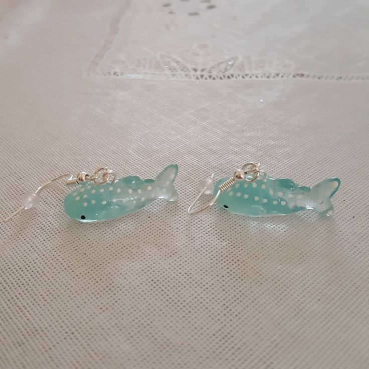 Blue Whale Shark, Kawaii Shark, Fish Animal, Earrings Kawaii, Shark Earrings, Cute Fish, Mia 3, Animal Earrings, Whale Shark