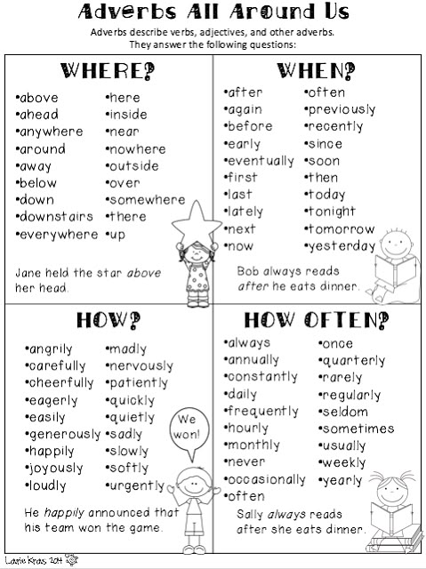 an advers all around us worksheet for students to practice their reading skills