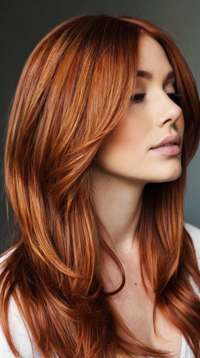 64 Copper Hair Color Ideas Copper Hair Color Ideas, Framing Highlights, Copper Balayage, Subtle Highlights, Copper Hair Color, Hair Colours, Brown Ombre, Copper Hair, Thinning Hair