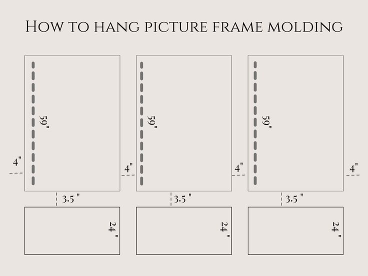 how to hang picture frame molding in the shape of a rectangled box