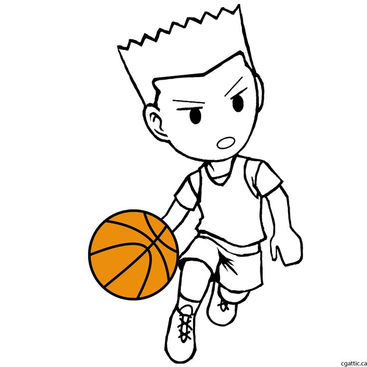 a cartoon boy with a basketball in his hand