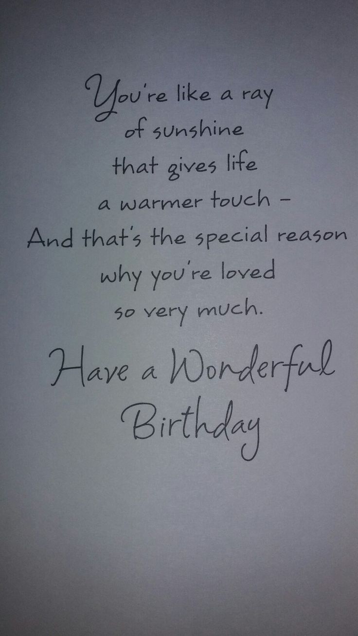 a birthday card with the words you're like a ray of sunshine that gives life