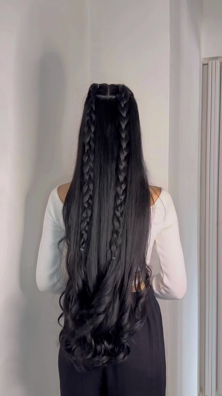 hairstyles Long Black Hair, Long Black, Black Hair, Braids, Hair, Black, Plaits