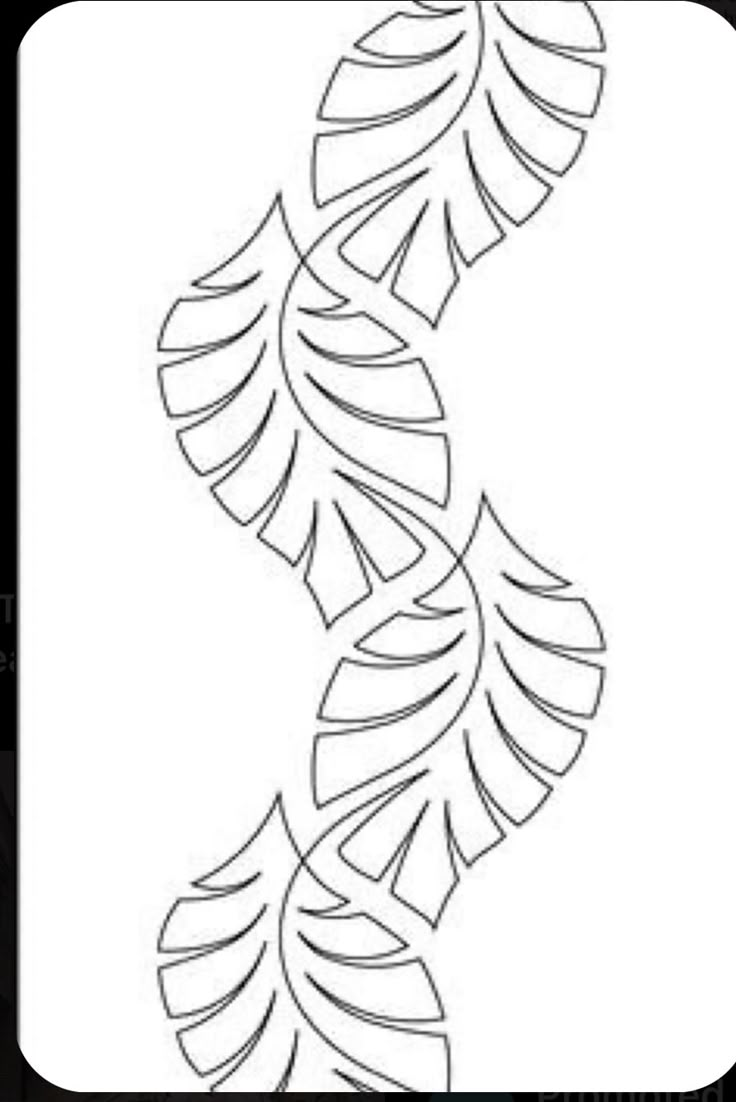 a black and white drawing of a plant with leaves in the shape of a spiral