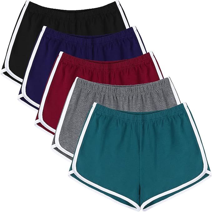 URATOT 5 Packs Soft Comfy Booty Shorts for Women Cotton Yoga Sports Workout Short Athletic Gym Lounge Dolphin Shorts at Amazon Women’s Clothing store Gym Lounge, Summer Athletic, Womens Yoga Clothes, Workout Short, Yoga Short, Sports Workout, Dolphin Shorts, Sports Shorts Women, Dance Shorts