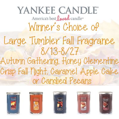 Yankee Candle 2016 Fall Fragrance Collection Giveaway ~ Ends 8/27 (Enter Today… Candle Giveaway, Caramel Apple Cake, Fall Fragrance, 2016 Fall, Here We Go Again, Autumn Night, Fragrance Collection, Fall Collection, Yankee Candle